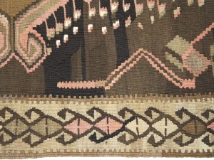Brown Geometric Reversible 6X14'6 Kilim Oriental Rug