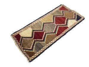 Vintage Multicolored Tribal Geometric 2X5 Gabbeh Persian Rug