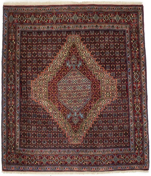 Vintage Floral Orange-red 4X5 Bidjar Sanneh Persian Rug