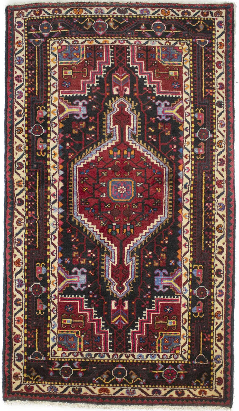 Geometric Red Traditional Handmade Small Rug 3x4 Tribal Carpet