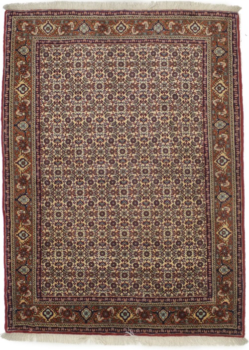 Vintage Floral Cream 4X5'4 Bidjar Persian Rug