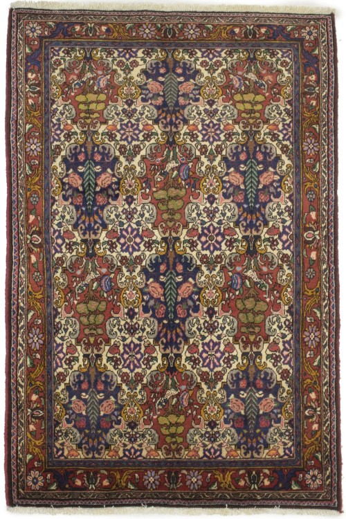 Vintage Floral Cream 3'5X5'3 Bakhtiari Persian Rug