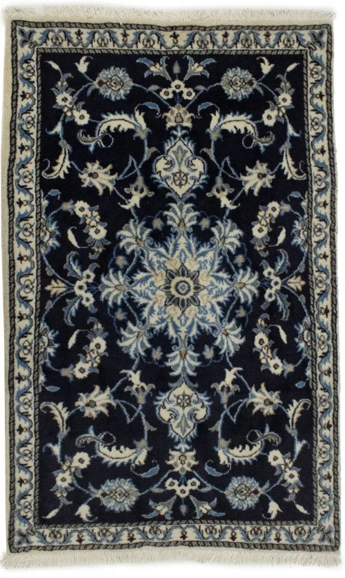 Navy Blue Floral Classic 3X4'6 Nain Persian Rug