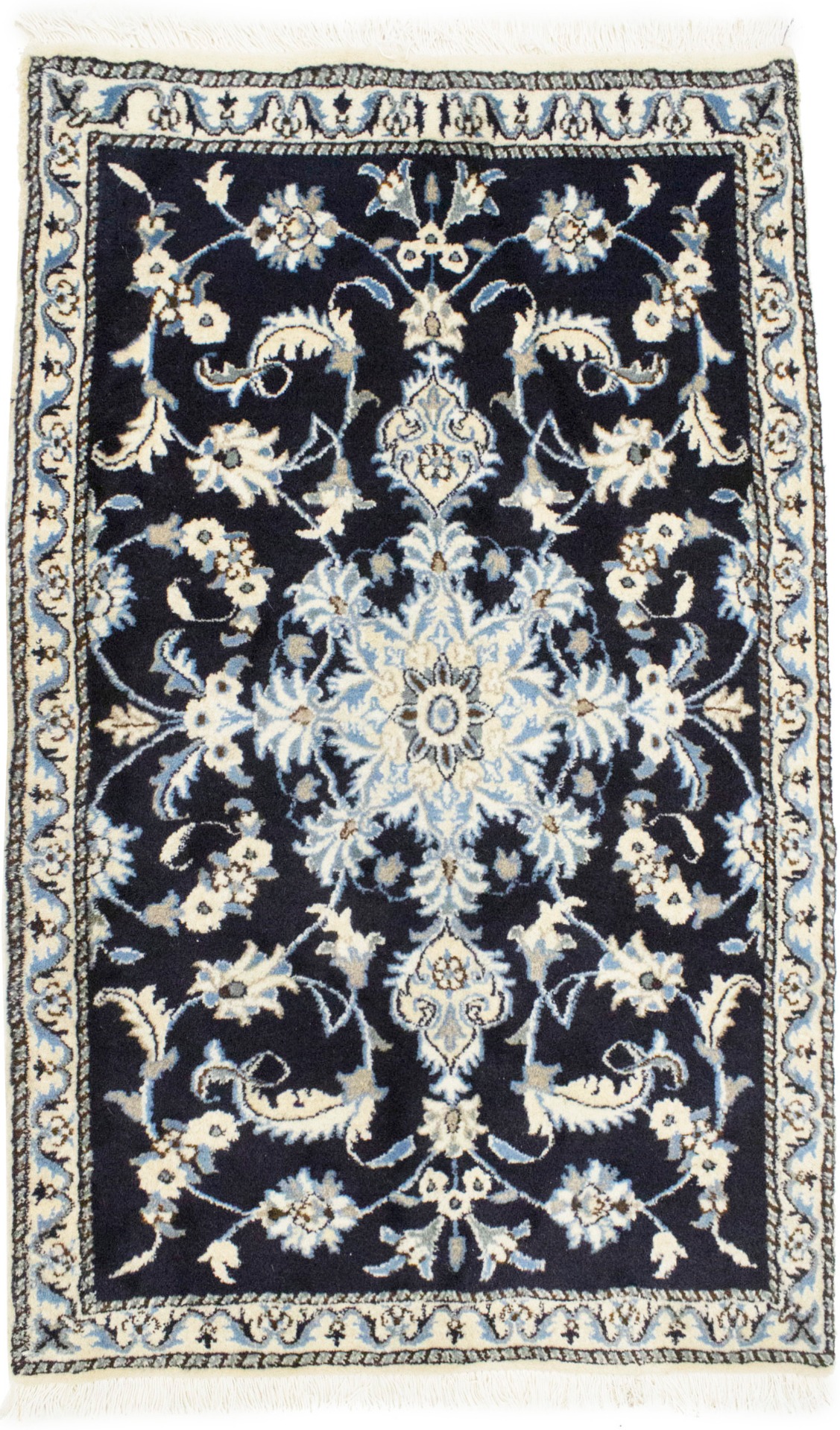 Navy Blue Floral Classic 3X4'7 Nain Persian Rug