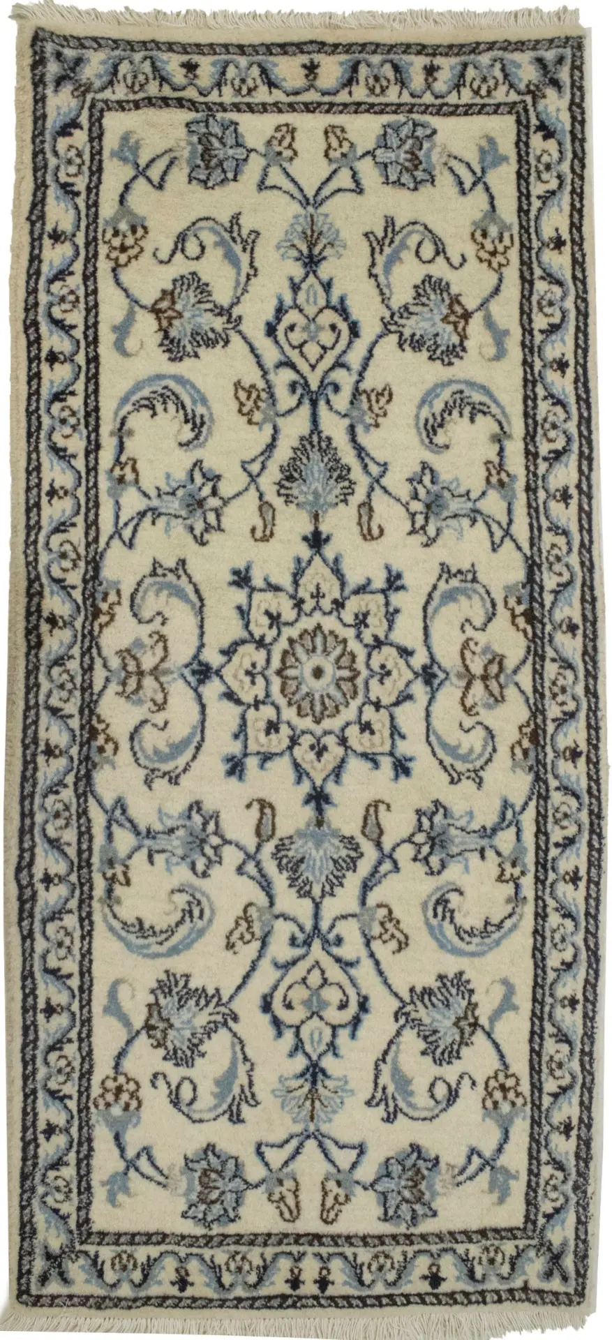 Cream Classic Floral 2'3X5 Nain Persian Rug