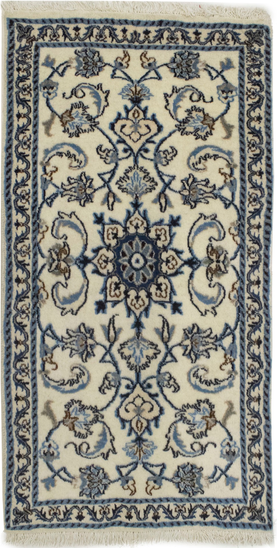 Cream Classic Floral 2'2X4'4 Nain Persian Rug