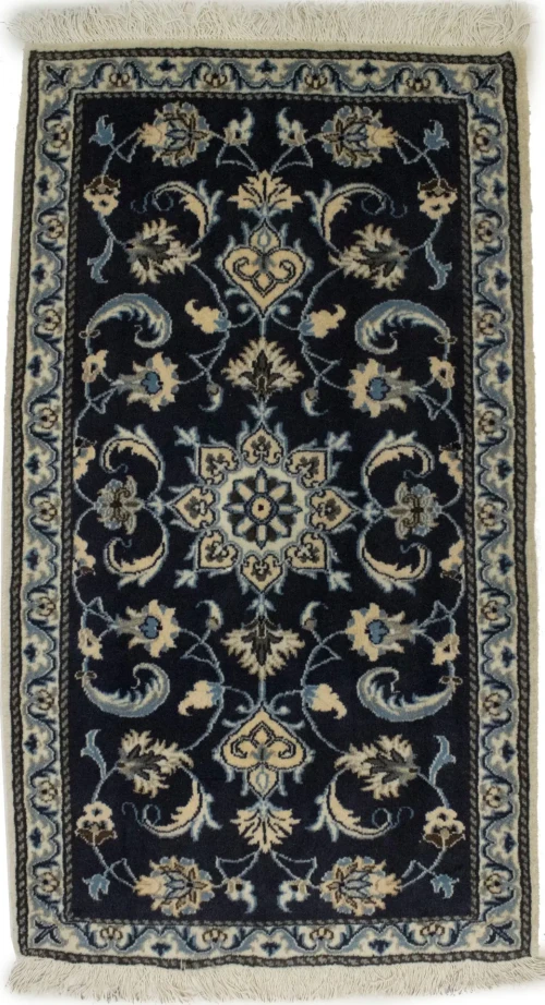 Navy Blue Classic Floral 2'5X4'3 Nain Persian Rug