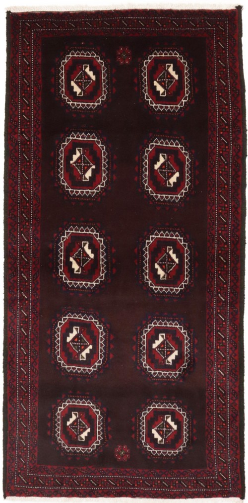 Vintage Burgundy Tribal 3'5X7 Balouch Persian Rug