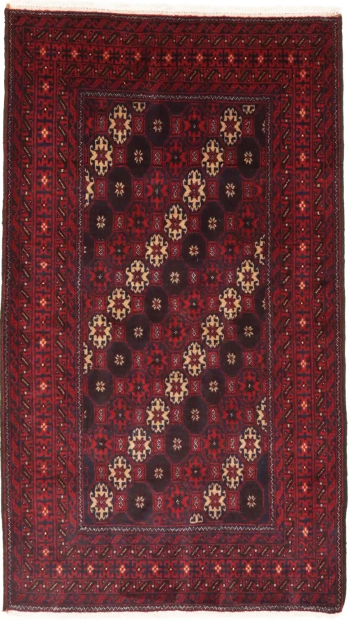 Vintage Red Tribal 3'7X6'5 Balouch Persian Rug