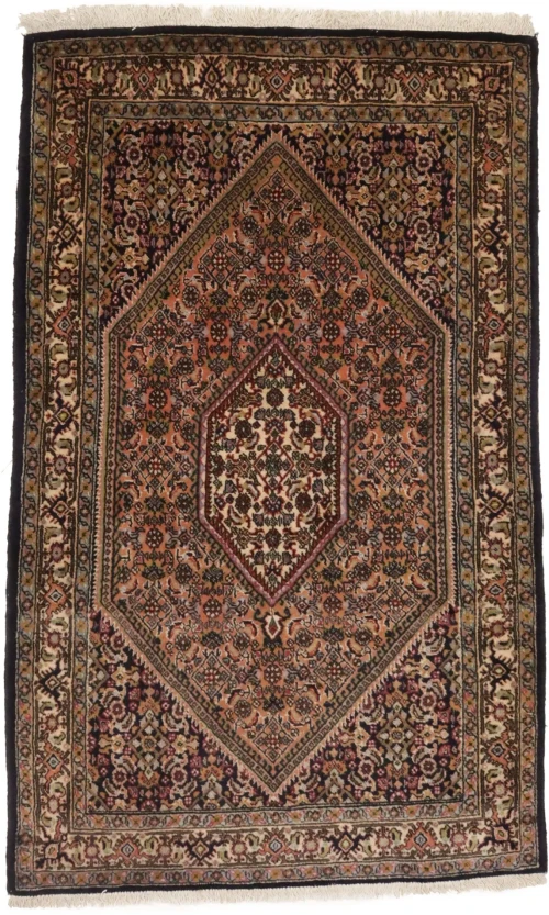 Vintage Peach Floral 3X5 Bidjar Persian Rug