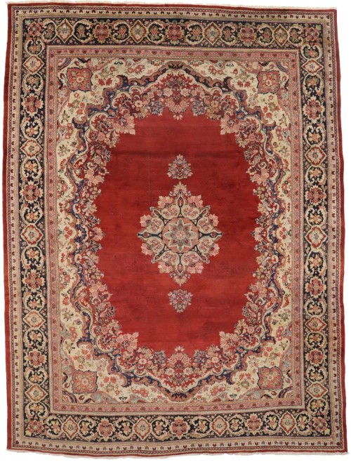 Antique Red Floral 10X14 Mahal Persian Rug