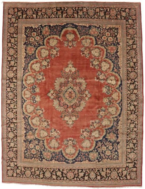 Semi Antique Rusty Red Traditional 10'4X13'6 Mahal Persian Rug