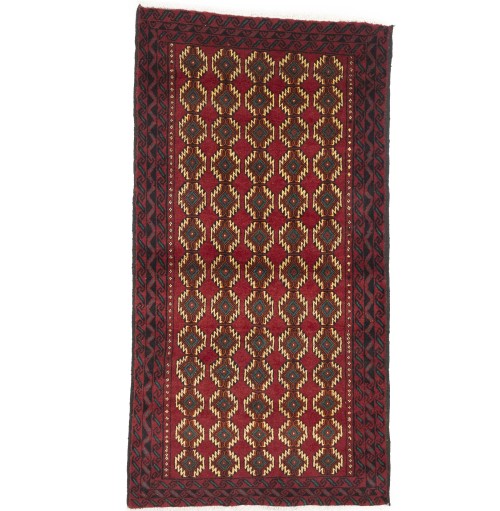 Vintage Red Tribal 3'3X6'4 Balouch Persian Rug