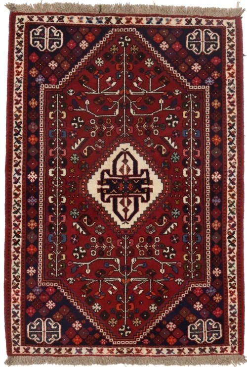 Red Tribal 3'5X5 Shiraz Persian Rug