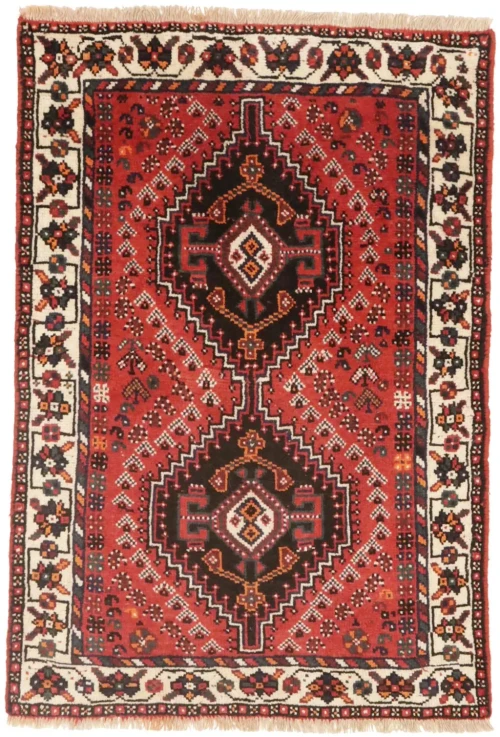 Vintage Tribal Red 3X5 Shiraz Persian Rug