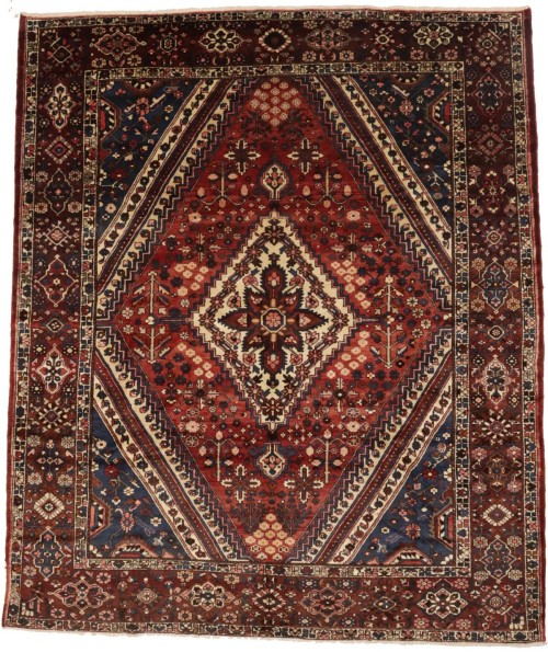 Semi Antique Rusty Red Floral 11X13 Bakhtiari Persian Rug