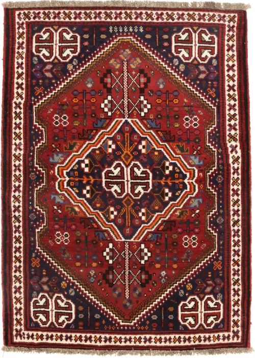 Rusty Red Tribal 3'5X5 Shiraz Persian Rug