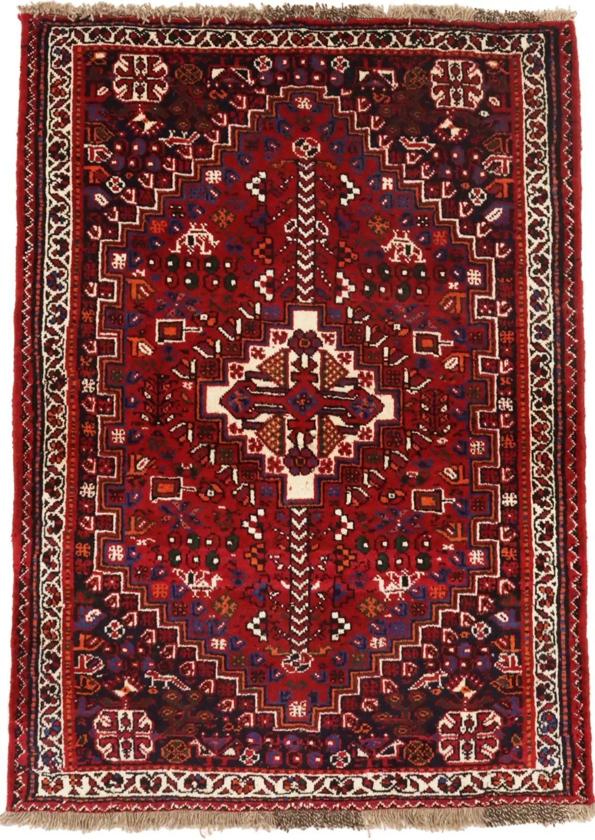 Red Tribal 3'4X5 Shiraz Persian Rug