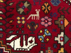 Vintage Red Tribal 3'5X5 Shiraz Persian Rug