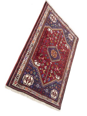 Vintage Red Tribal 3'5X5 Shiraz Persian Rug