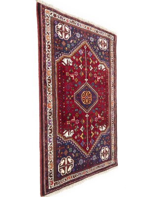 Vintage Red Tribal 3'5X5 Shiraz Persian Rug