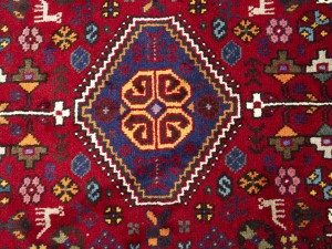 Vintage Red Tribal 3'5X5 Shiraz Persian Rug