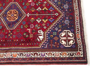 Vintage Red Tribal 3'5X5 Shiraz Persian Rug