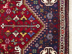 Vintage Red Tribal 3'5X5 Shiraz Persian Rug