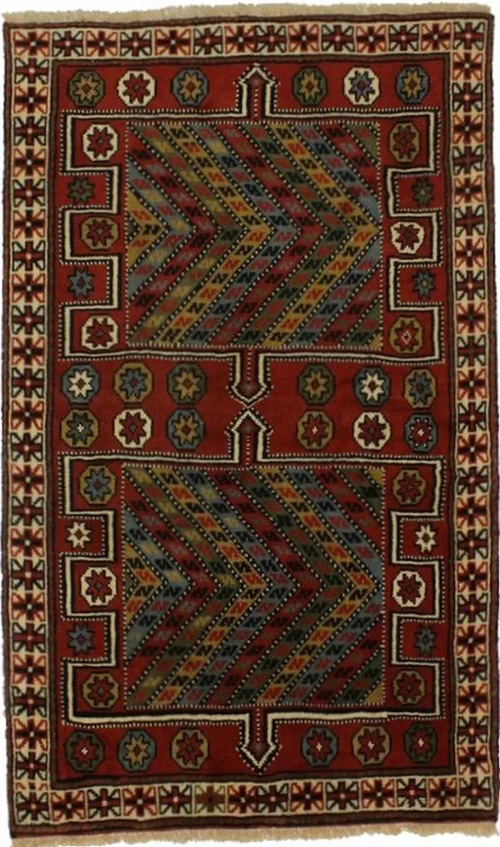 Orange-red Tribal 4X6 Ghoochan Persian Rug