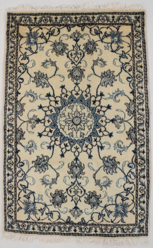 Cream Classic 3X5 Nain Kashmar Persian Rug