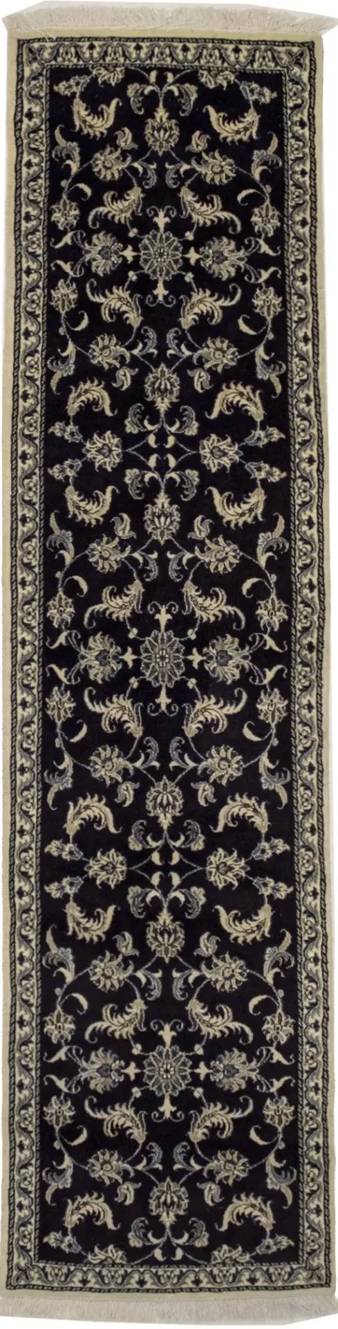 Navy Blue Classic 2'5X10 Nain Kashmar Persian Runner Rug