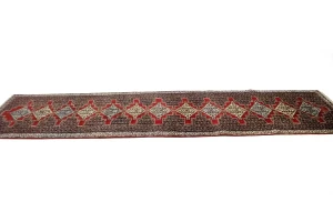 Vintage Geometric 3X13 Bidjar Sanneh Persian Runner Rug