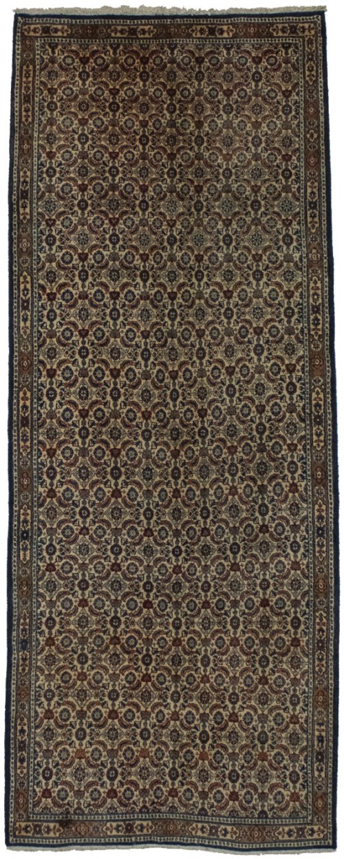 Semi Antique Allover Floral 3'4X8'5 Mood Persian Runner Rug