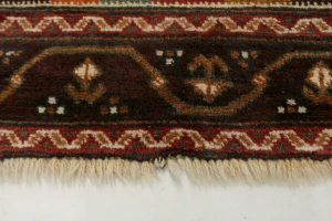 Vintage Cream Tribal 4X9 Turkoman Persian Runner Rug