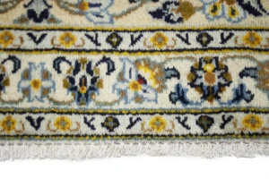 Vintage Cream Traditional 10X14 Kashan Persian Rug