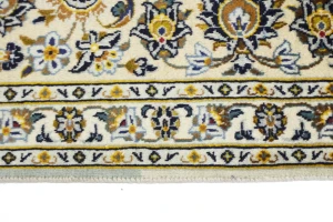 Vintage Cream Traditional 10X14 Kashan Persian Rug