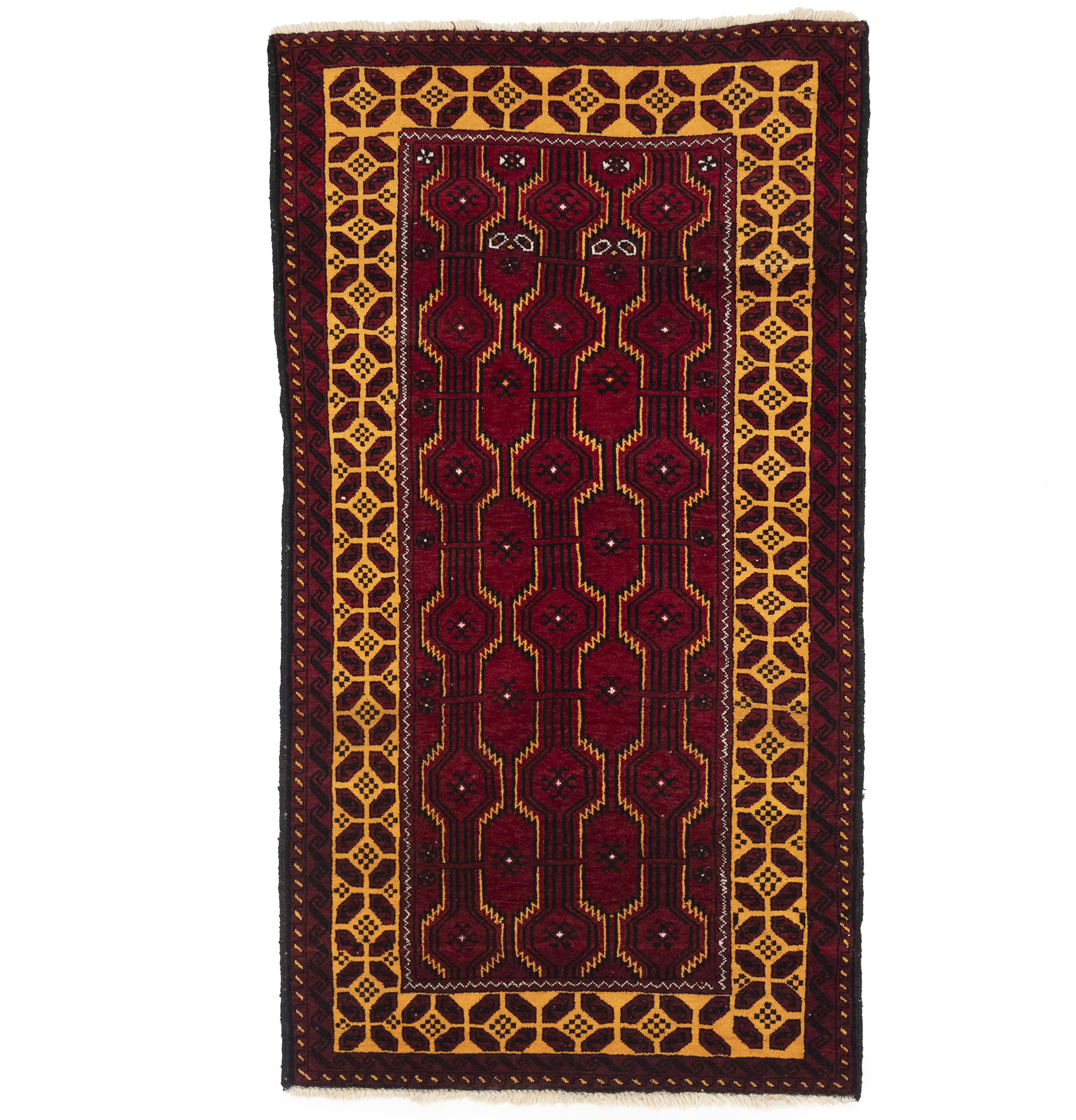 Vintage Red Tribal 3'6X6'5 Balouch Persian Rug