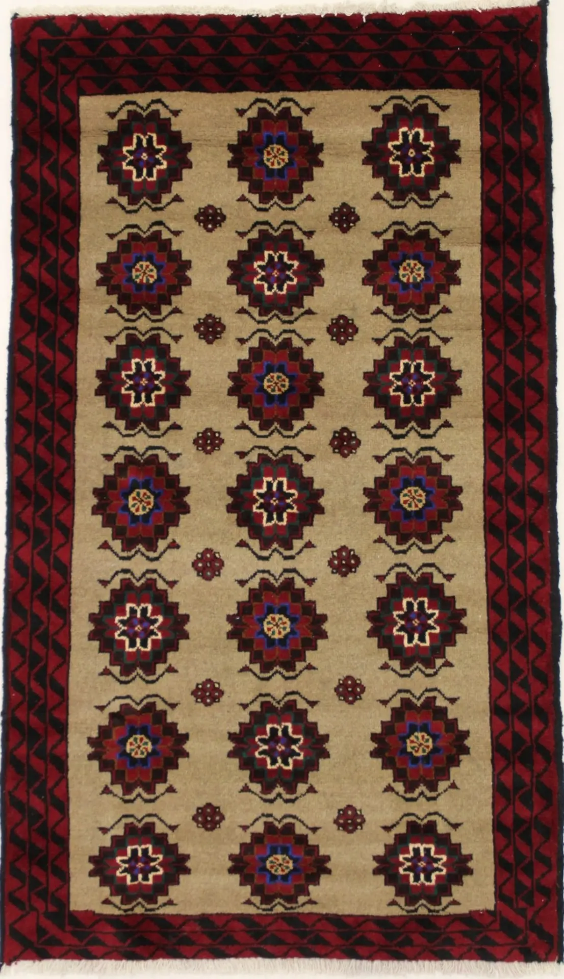 Vintage Beige Tribal 3X6 Balouch Persian Rug