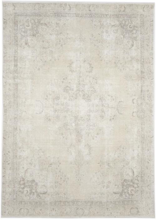 Antique Muted Beige Floral 8'3X11'6 Distressed Vintage Oriental Rug