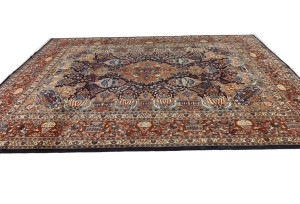 Vintage Purple-navy Pictorial 10X13 Kashmar Persian Rug