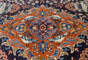 Vintage Purple-navy Pictorial 10X13 Kashmar Persian Rug
