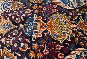 Vintage Purple-navy Pictorial 10X13 Kashmar Persian Rug