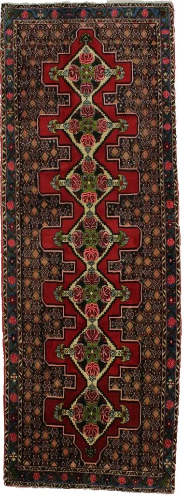 Red Floral 3X9 Bidjar Persian Runner Rug