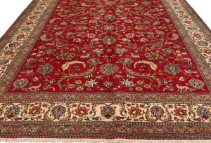 Vintage Red Traditional 10X13 Tabriz Persian Rug