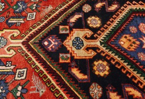 Dark Plum Vintage Tribal 4'6X7'0 Mussel Hamedan Persian Oriental Rug