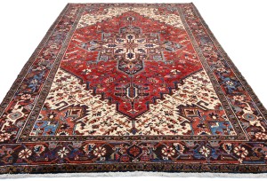 Vintage Geometric Red 7X10 Heriz Persian Rug