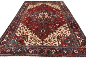 Vintage Geometric Red 7X10 Heriz Persian Rug