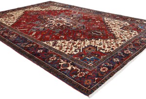 Vintage Geometric Red 7X10 Heriz Persian Rug