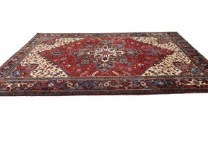 Vintage Geometric Red 7X10 Heriz Persian Rug
