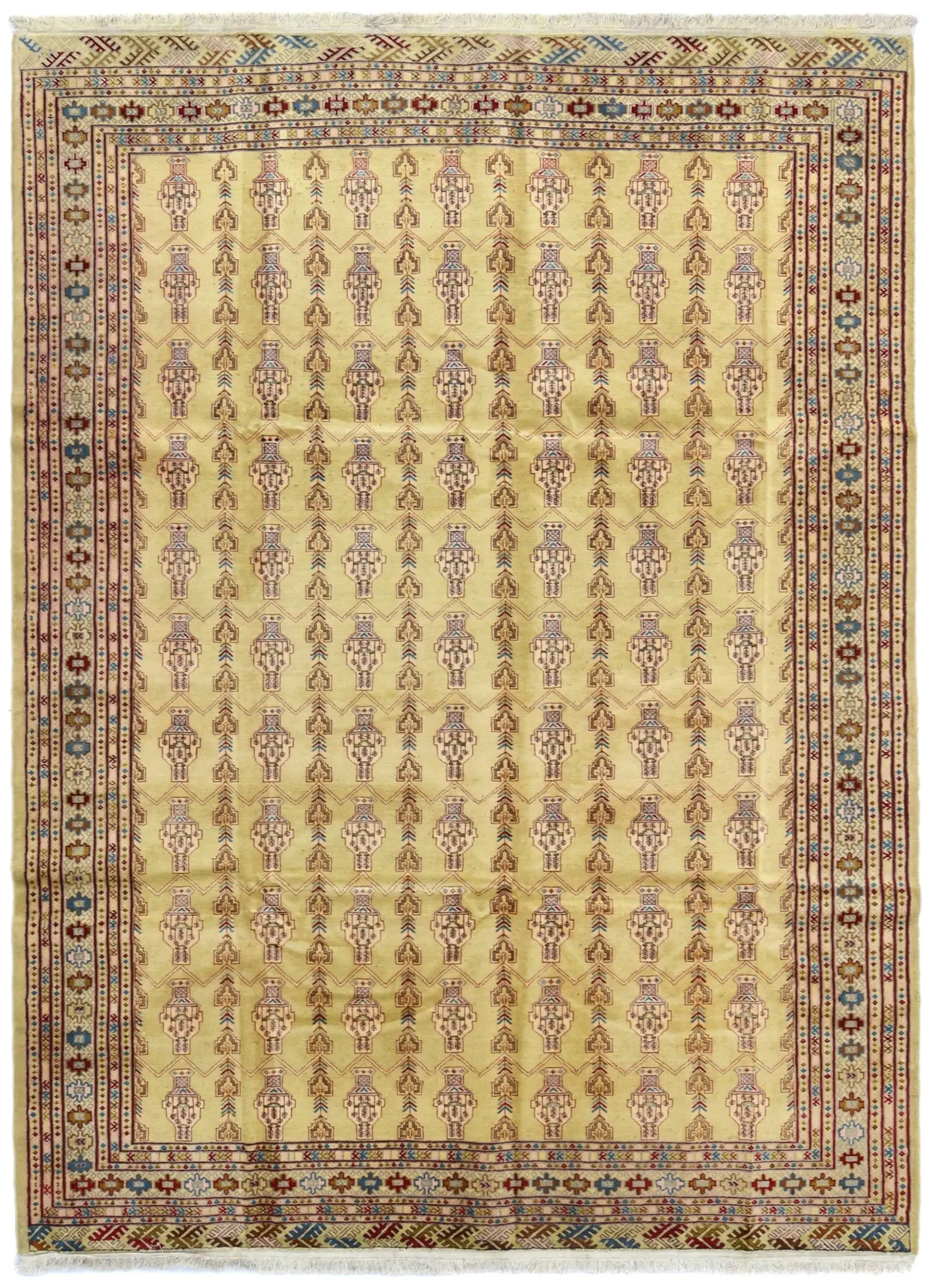 Vintage Allover Tribal 7X9 Turkoman Persian Rug